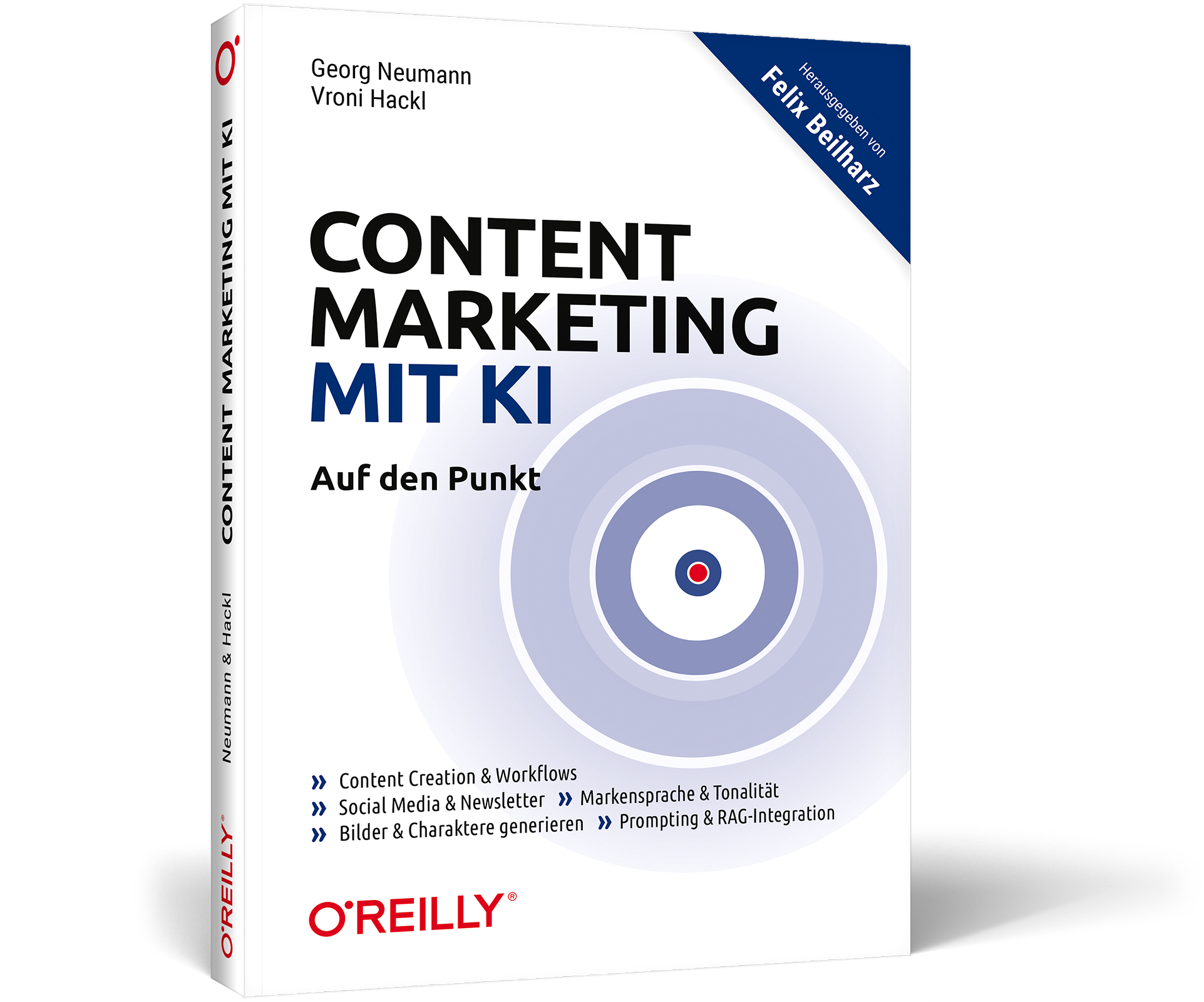 3D-Cover von Content Marketing mit KI - Auf den Punkt