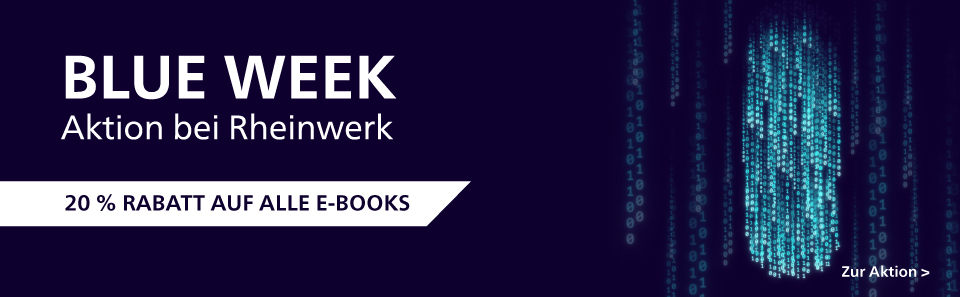 Boxring mit Championsgürtel und Bücherstapel, Text: Unsere Schwergewichte – Bundles ab 800 Seiten, Link zum Rheinwerk-Shop.