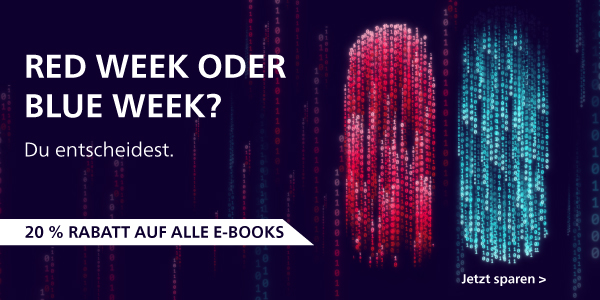 Grafik 'Red Week oder Blue Week? Du entscheidest. 20 % Rabatt auf alle E-Books'