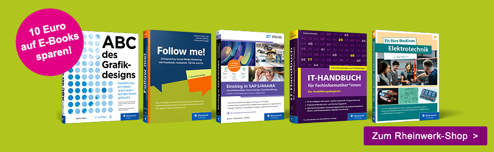 Semesterstart- Aktion bei Rheinwerk, Link zum Rheinwerk-Shop.